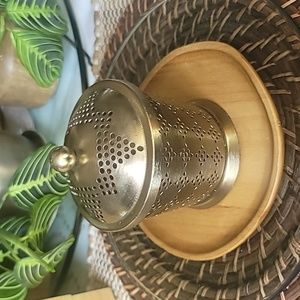 Opalhouse jungalow perforated metal gold lidded canister